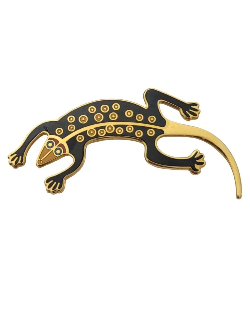 Laurel Burch Enamel Lizard Gecko Pin Brooch, Signed K259